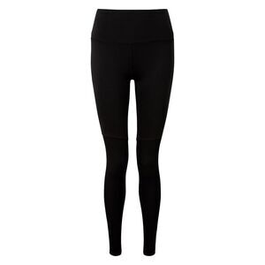 TriDri Womens/Ladies Rib Knit Contrast Bottom Yoga Leggings / Black/Black